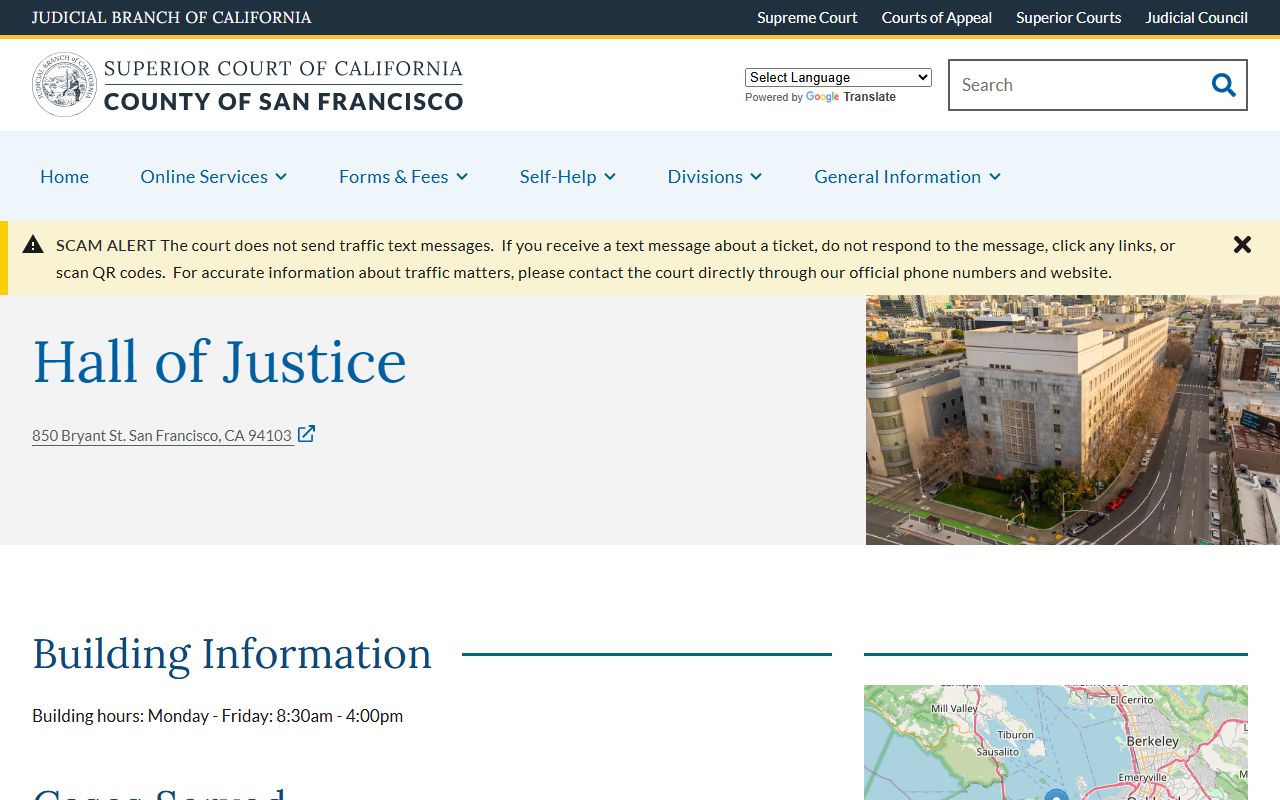 San Francisco County Hall of Justice page