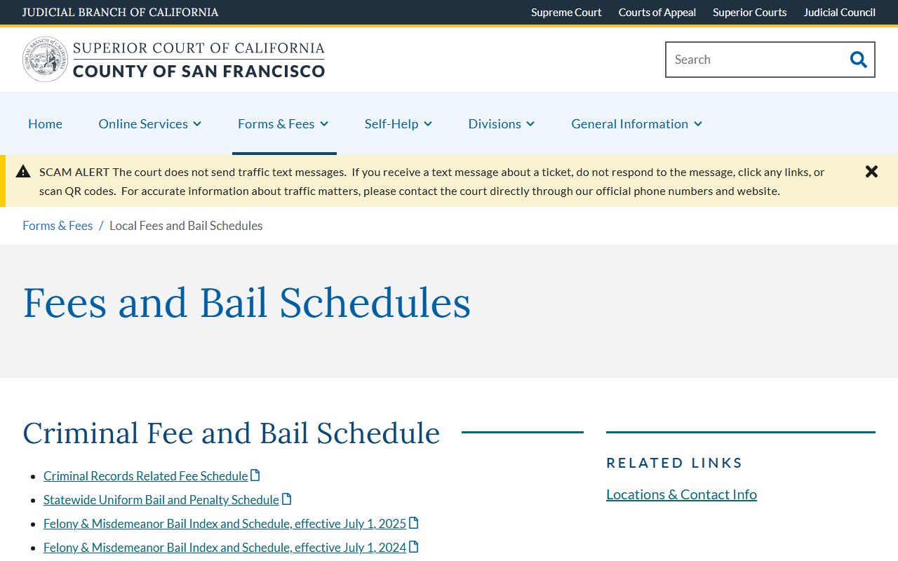 San Francisco County local forms and fees page
