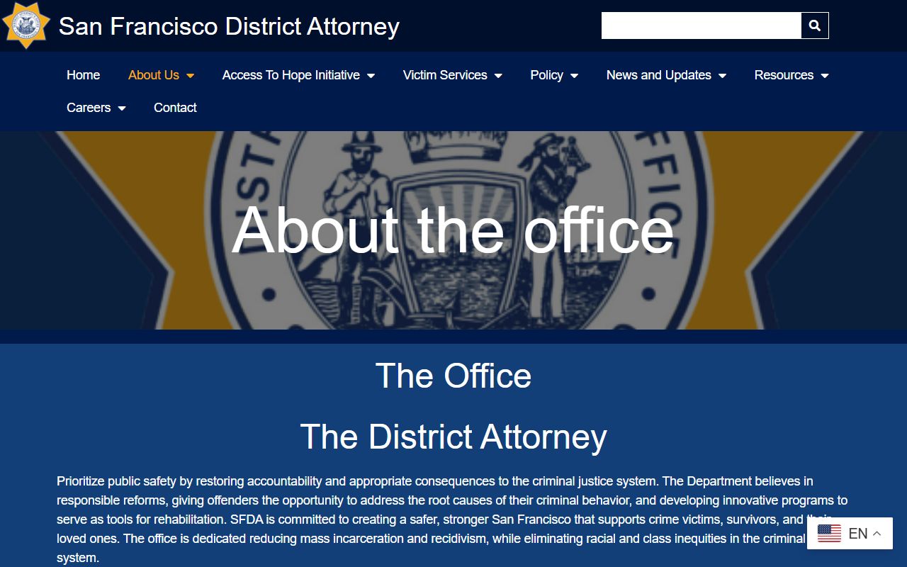 San Francisco County District Attorney Brooke Jenkins page